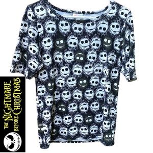 Lularoe Disney Nightmare Before Christmas Jack Skellington Irma Top